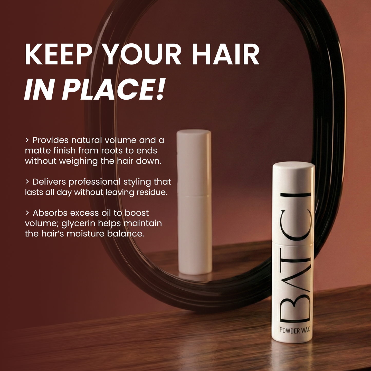 Pó para estilizar cabelo BATCI® - Alto volume e fixação forte