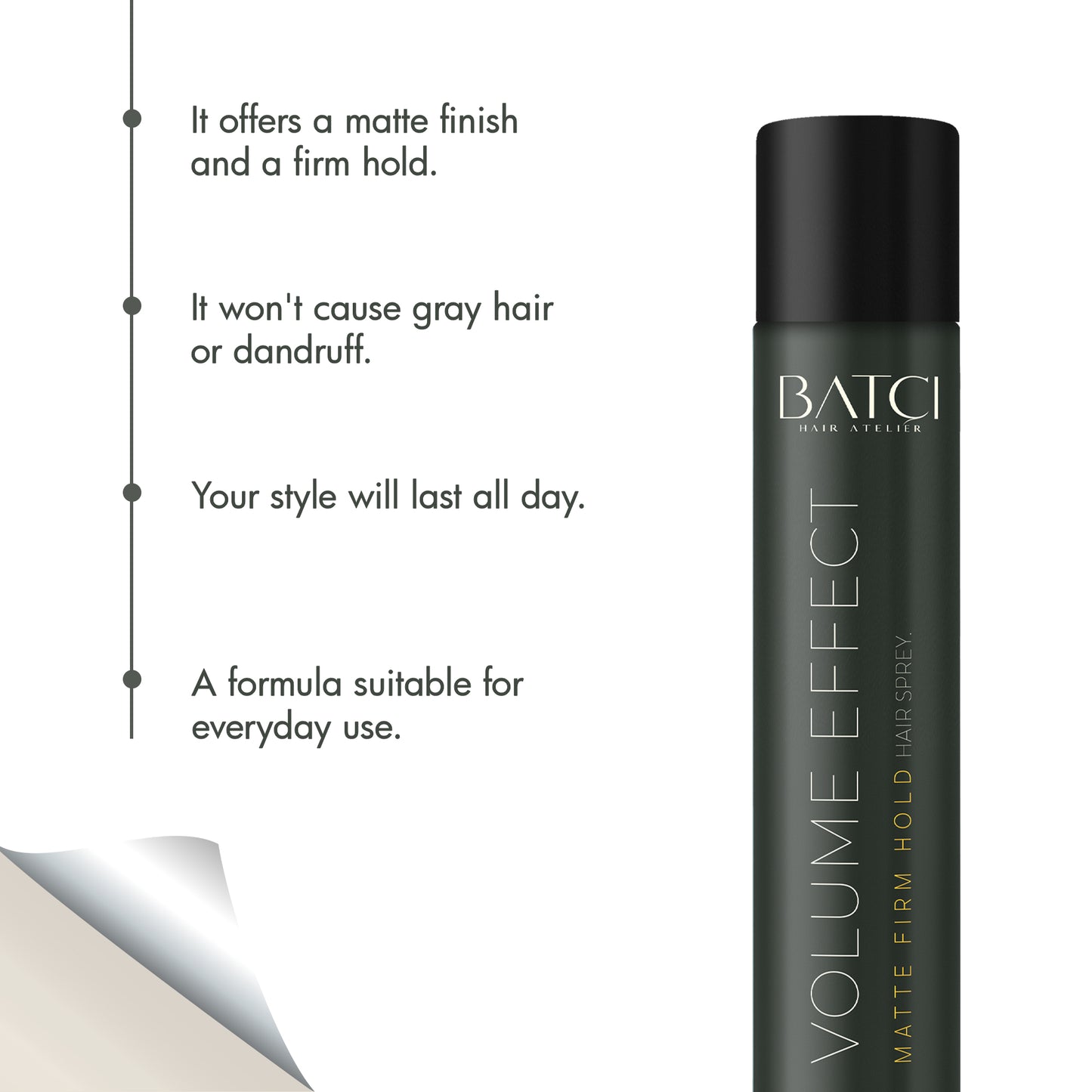 BATCI® Volume Effect Matte Strong Hold Hair Spray 400 ML