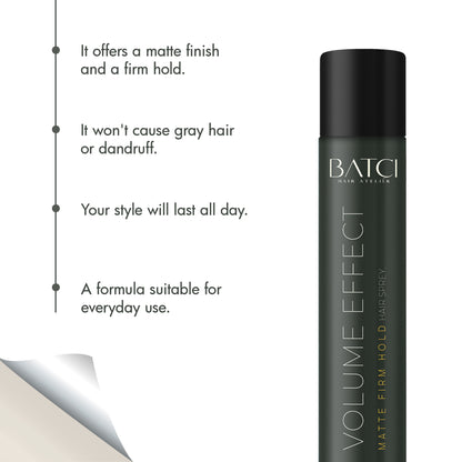 BATCI® Volume Effect Matte Strong Hold Hair Spray 400 ML