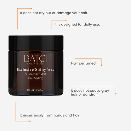 Cera para Cabelo Brilhante BATCI® - Fixação Ultra Forte e Longa Duração 100ml