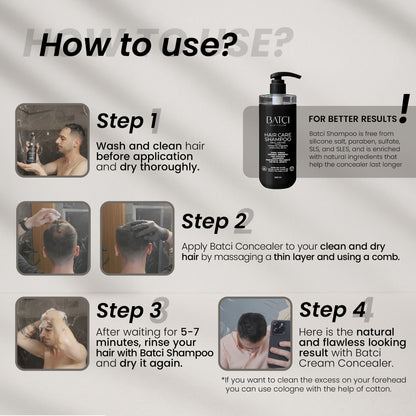 BATCI® Bundle Set - 1x Hair Concealer & Shampoo