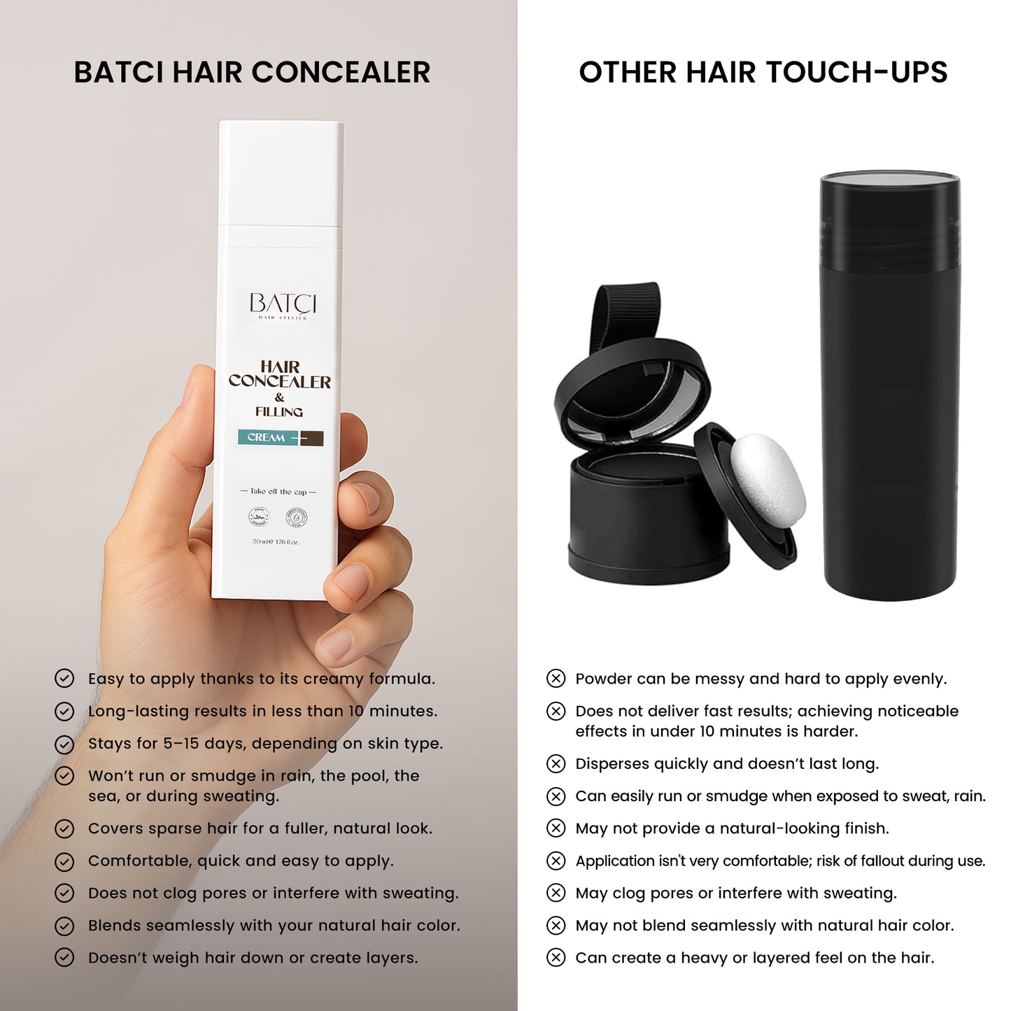 BATCI® Crema correctora voluminizadora para el cabello 50 ml