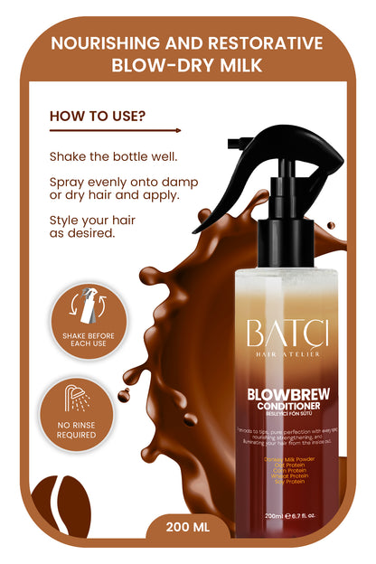 BATCI® BlowBrew Leite Capilar com Café - Nutritivo e Protetor 200 ml