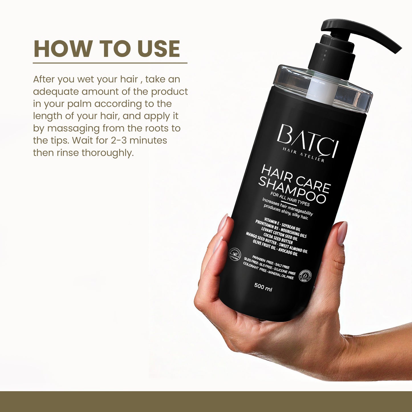 Champú BATCI® Provitamina B5 Sin Sulfatos Nutrición Profunda 500 ML