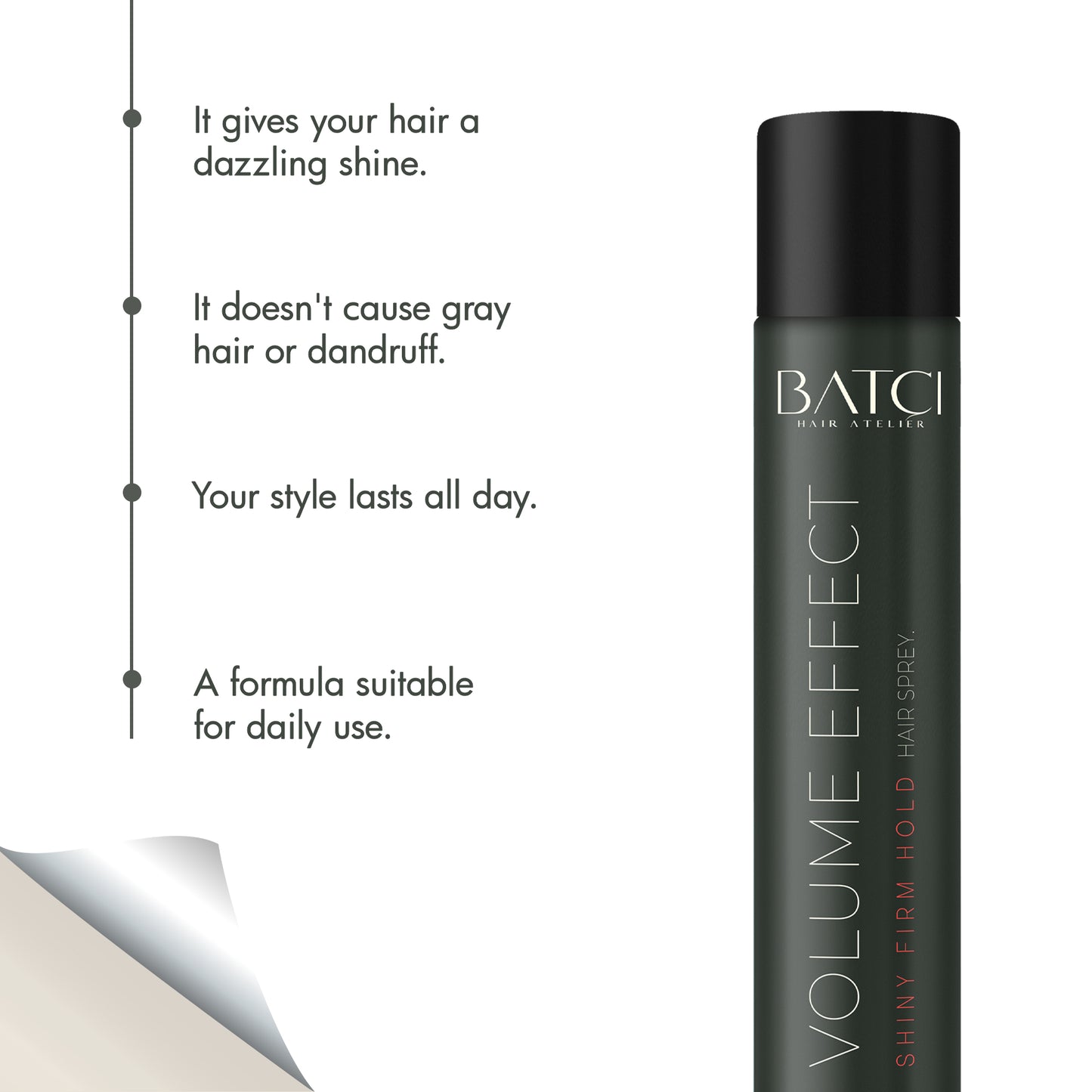 BATCI® Volume Effect Shiny Strong Hold Hair Spray 400 ML
