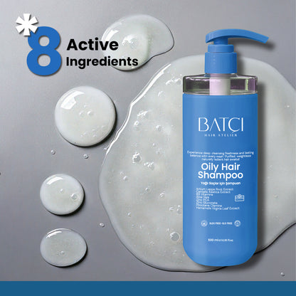 Shampoo Anti-Oleosidade Equilibrante de Sebo BATCI® com Extrato de Aloe Vera 500 ml