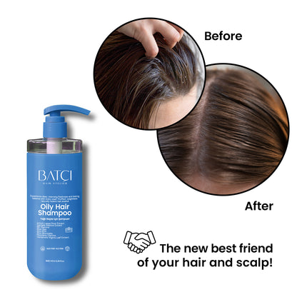 Shampoo Anti-Oleosidade Equilibrante de Sebo BATCI® com Extrato de Aloe Vera 500 ml